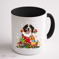 Bernese Mountain Dog Christmas Tree Lights Pajamas Xmas Gift Coffee Mug thumb 1
