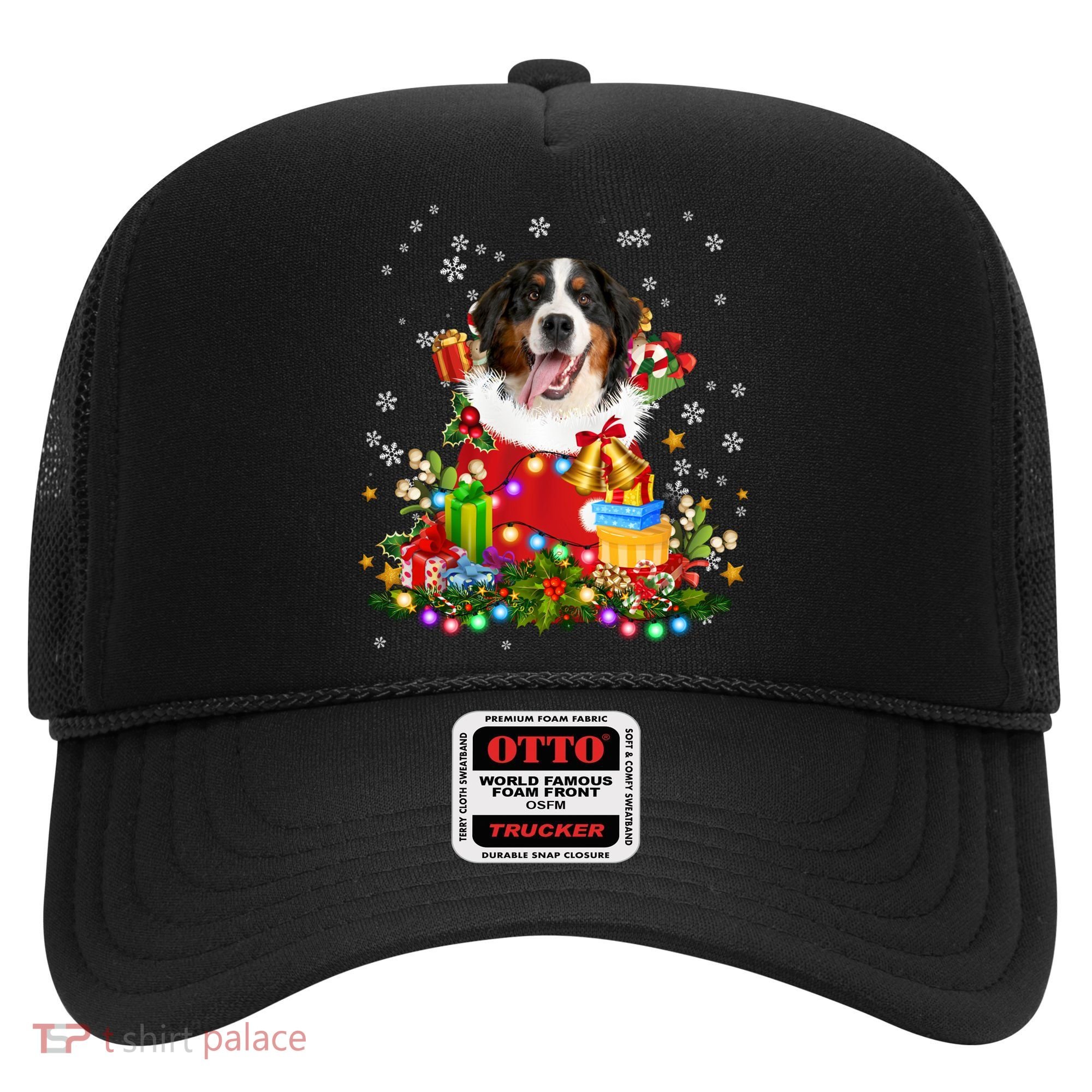 Bernese Mountain Dog Christmas Tree Lights Pajamas Xmas Gift Hat
