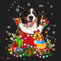Bernese Mountain Dog Christmas Tree Lights Pajamas Xmas Gift Hat thumb 2