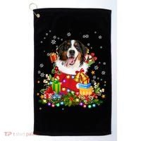 Bernese Mountain Dog Christmas Tree Lights Pajamas Xmas Gift Golf Towel thumb 0