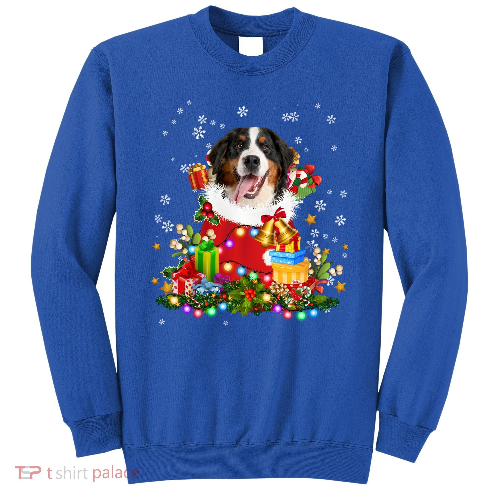 Bernese Mountain Dog Christmas Tree Lights Pajamas Xmas Gift Sweatshirt