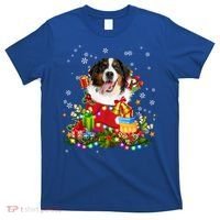 Bernese Mountain Dog Christmas Tree Lights Pajamas Xmas Gift T-Shirt thumb 0