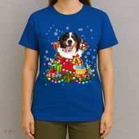 Bernese Mountain Dog Christmas Tree Lights Pajamas Xmas Gift T-Shirt thumb 4