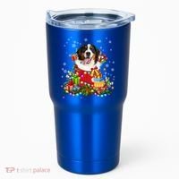 Bernese Mountain Dog Christmas Tree Lights Pajamas Xmas Gift Tumbler thumb 0