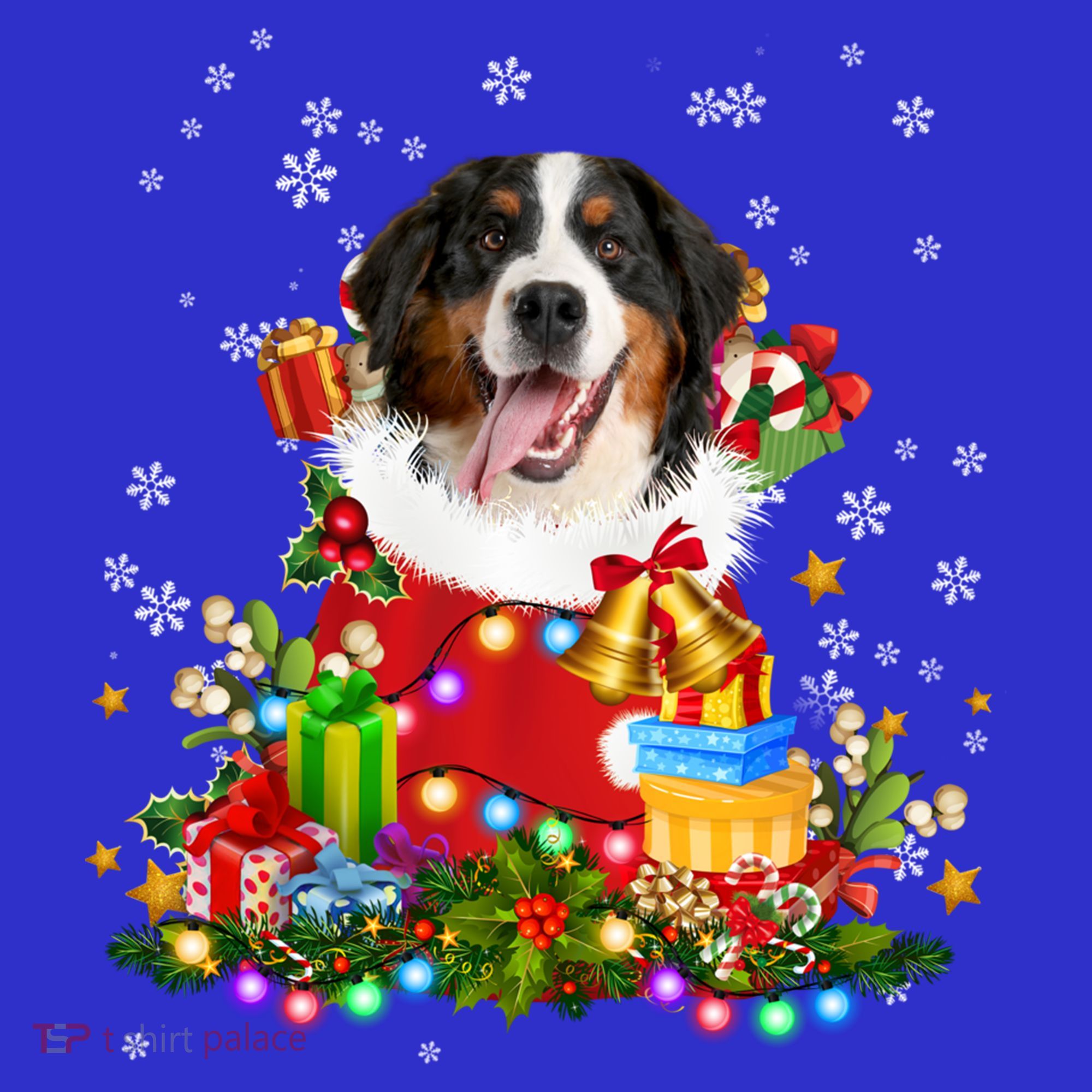 Bernese Mountain Dog Christmas Tree Lights Pajamas Xmas Gift Women's Tank Top