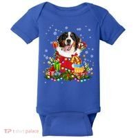 Bernese Mountain Dog Christmas Tree Lights Pajamas Xmas Gift Baby Bodysuit thumb 0