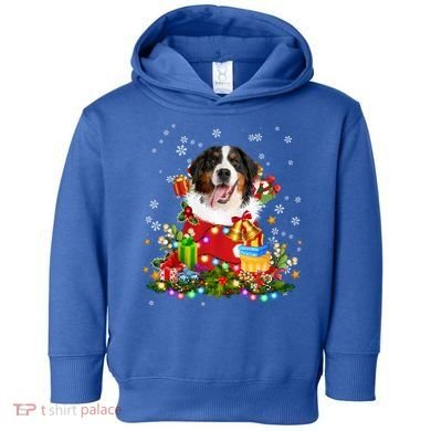 Bernese Mountain Dog Christmas Tree Lights Pajamas Xmas Gift Toddler Hoodie