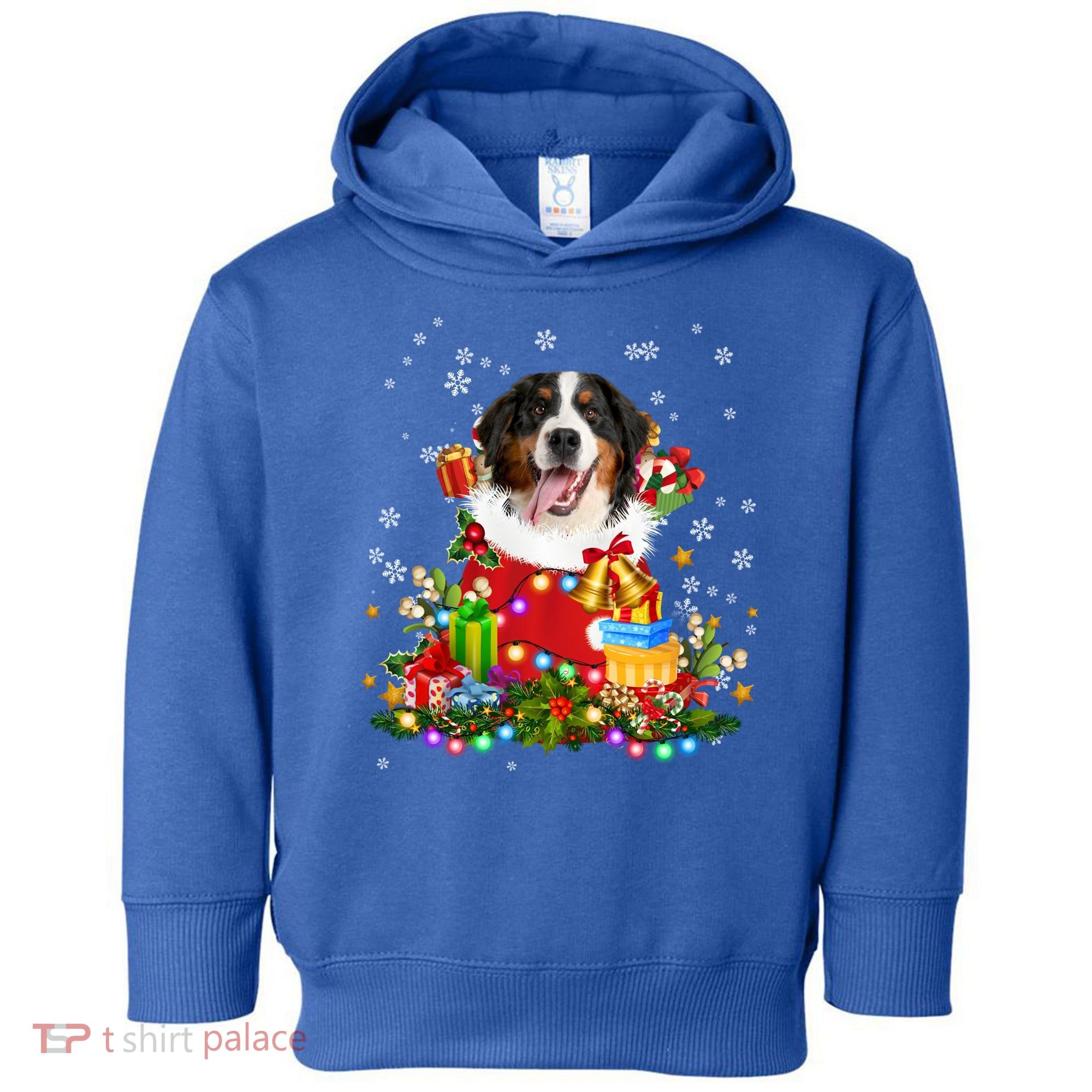 Bernese Mountain Dog Christmas Tree Lights Pajamas Xmas Gift Toddler Hoodie