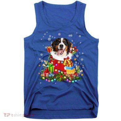 Bernese Mountain Dog Christmas Tree Lights Pajamas Xmas Gift Tank Top