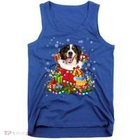 Bernese Mountain Dog Christmas Tree Lights Pajamas Xmas Gift Tank Top thumb 0