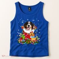 Bernese Mountain Dog Christmas Tree Lights Pajamas Xmas Gift Tank Top thumb 2