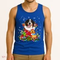 Bernese Mountain Dog Christmas Tree Lights Pajamas Xmas Gift Tank Top thumb 3