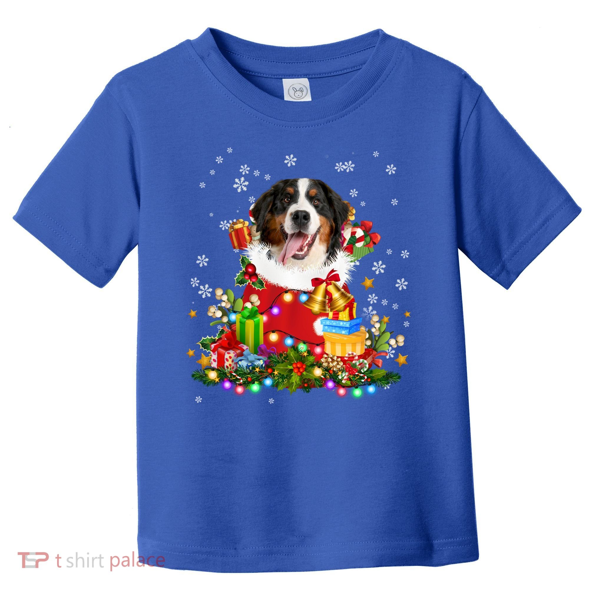 Bernese Mountain Dog Christmas Tree Lights Pajamas Xmas Gift Toddler T-Shirt
