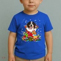 Bernese Mountain Dog Christmas Tree Lights Pajamas Xmas Gift Toddler T-Shirt thumb 2
