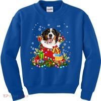 Bernese Mountain Dog Christmas Tree Lights Pajamas Xmas Gift Kids Sweatshirt thumb 0