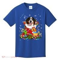 Bernese Mountain Dog Christmas Tree Lights Pajamas Xmas Gift Kids T-Shirt thumb 0
