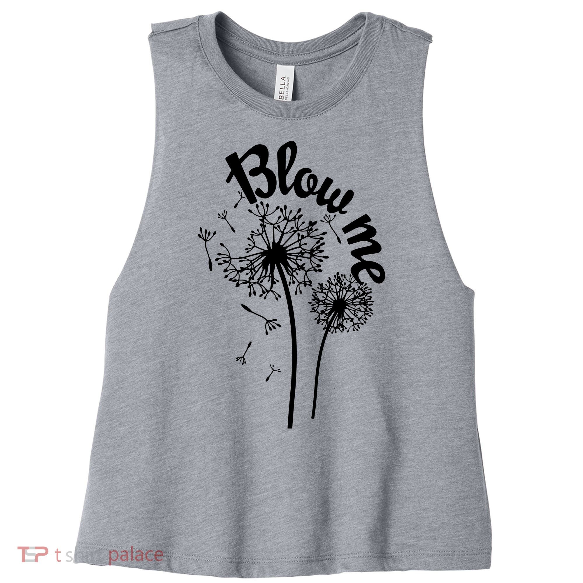 Blow Me Dandelion Women's Racerback Cropped Tank
