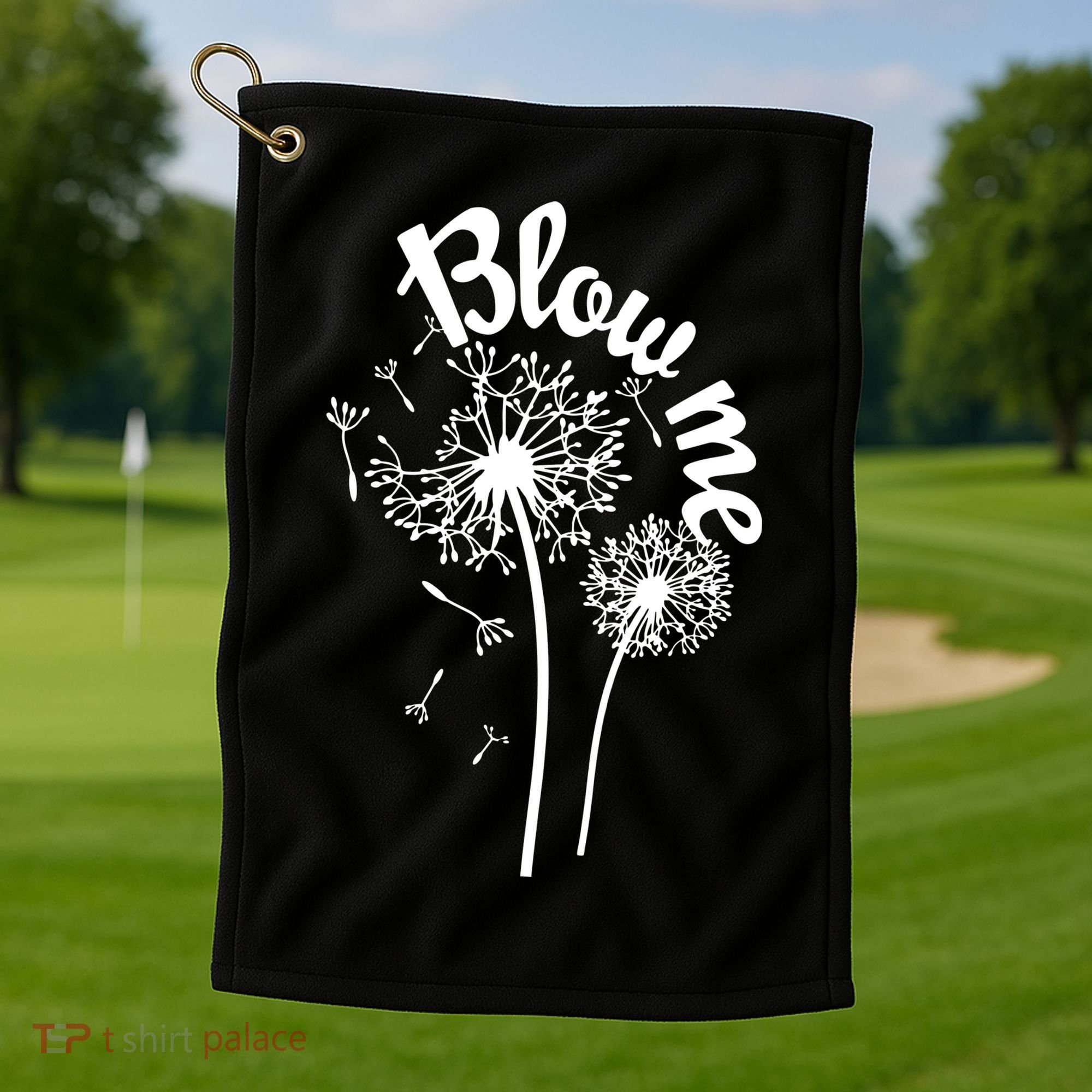 Blow Me Dandelion Golf Towel