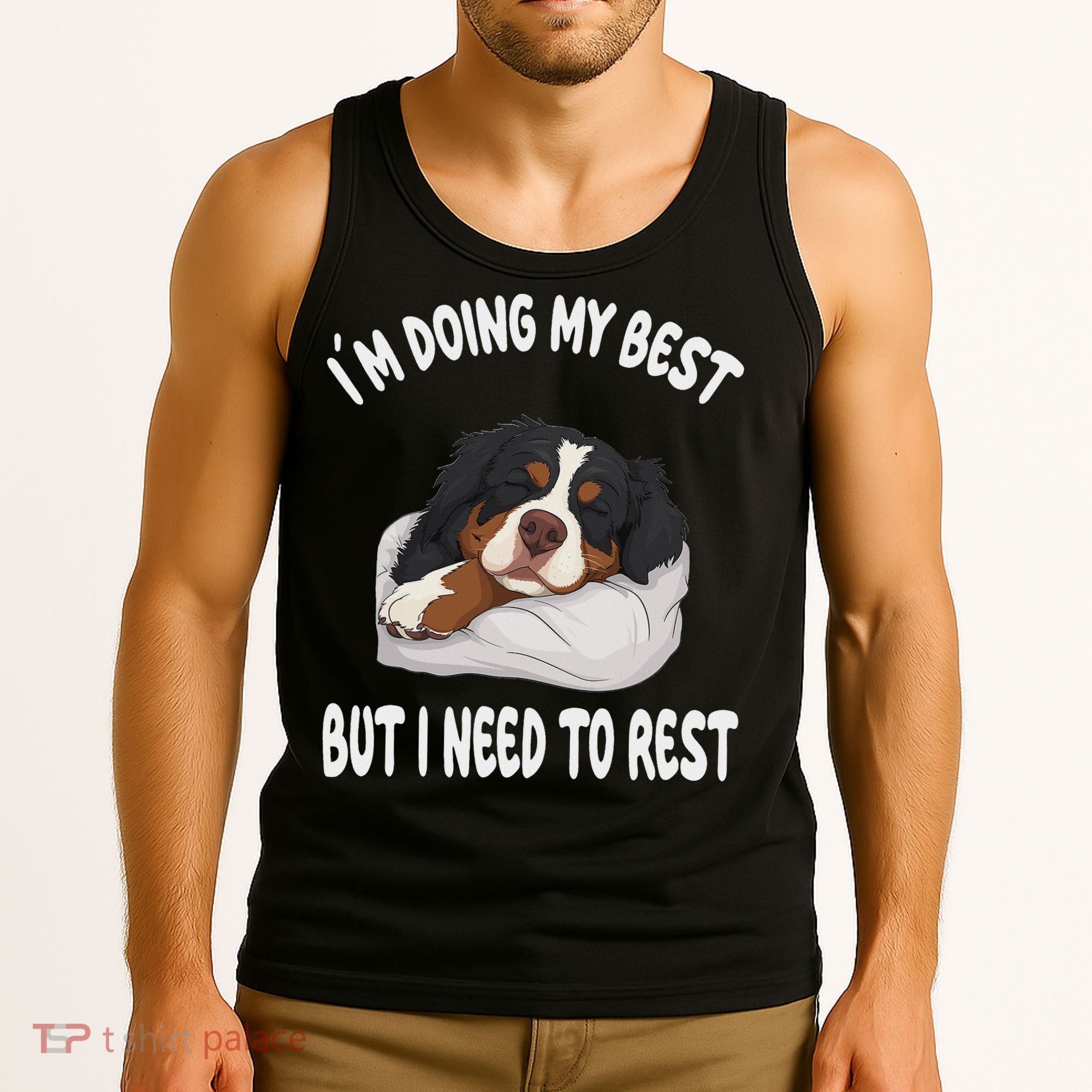 Bernese Mountain Dog Sleep Pajamas Nightgown Tank Top