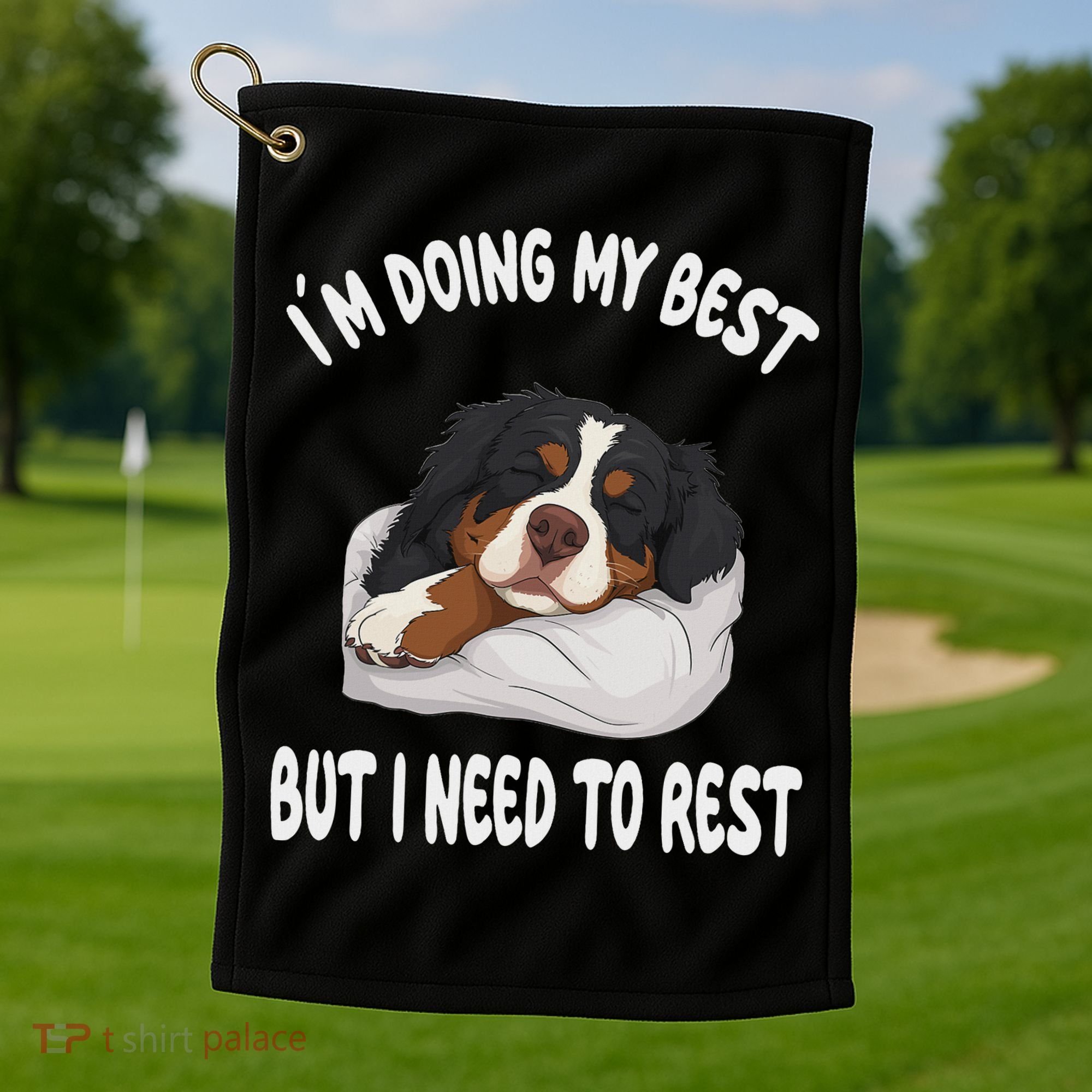 Bernese Mountain Dog Sleep Pajamas Nightgown Golf Towel