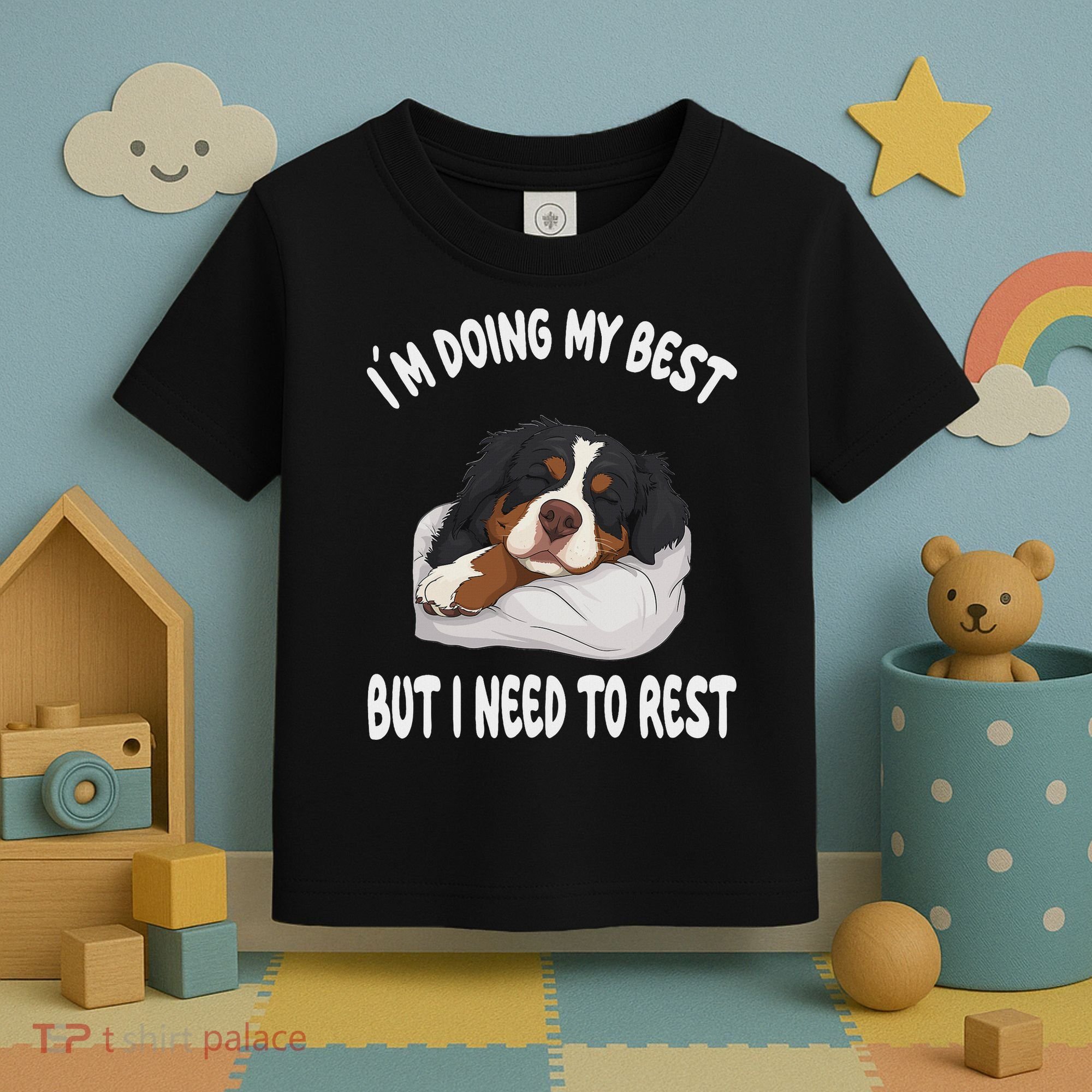 Bernese Mountain Dog Sleep Pajamas Nightgown Toddler T-Shirt