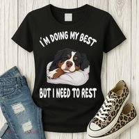 Bernese Mountain Dog Sleep Pajamas Nightgown Women's T-Shirt thumb 3