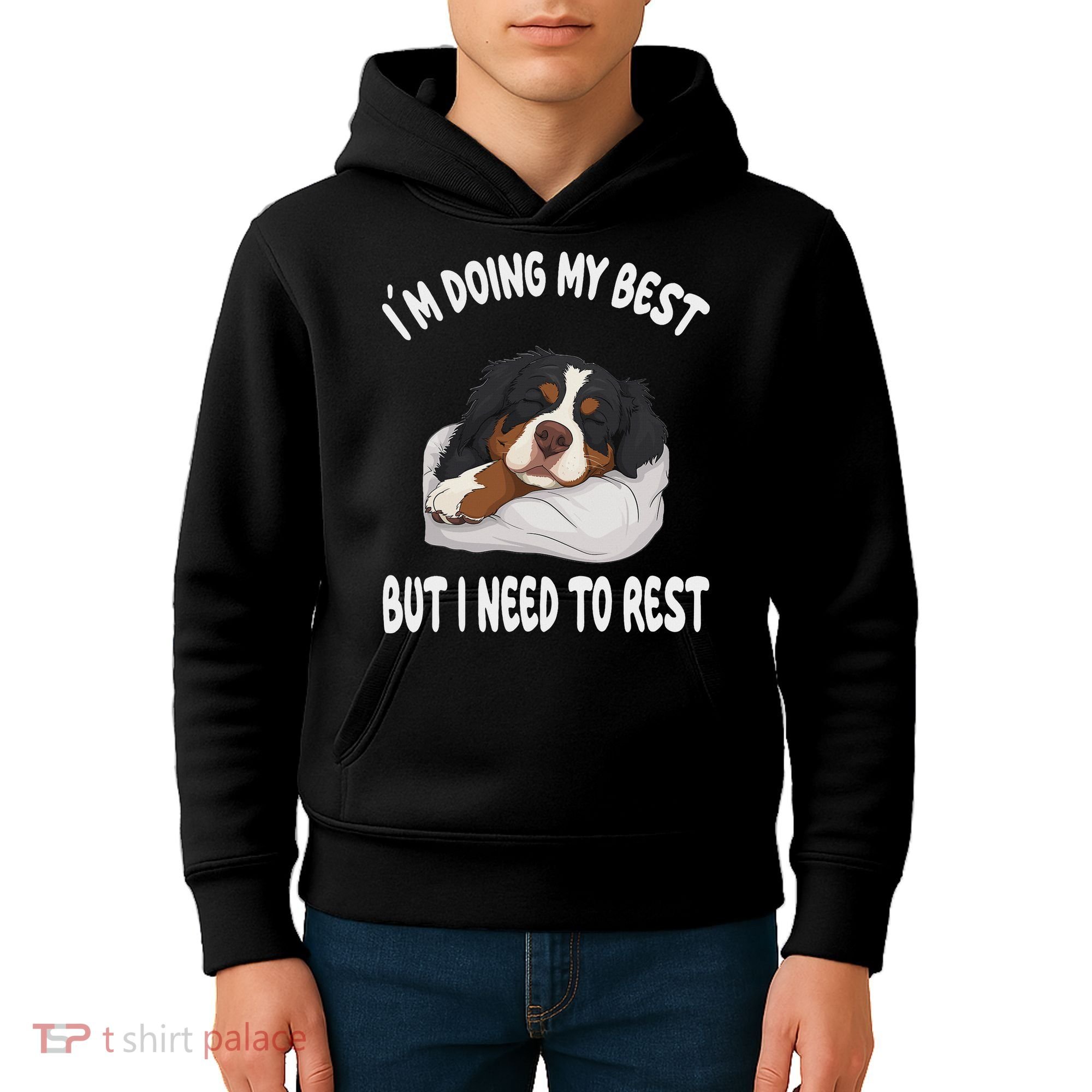 Bernese Mountain Dog Sleep Pajamas Nightgown Kids Hoodie
