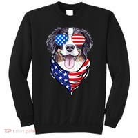 Bernese Mountain Dog American Flag Glasses 4th of July Sweatshirt thumb 0