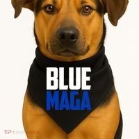 Blue Maga Democrat Make America Great Again USA-Made Doggie Bandana thumb 1