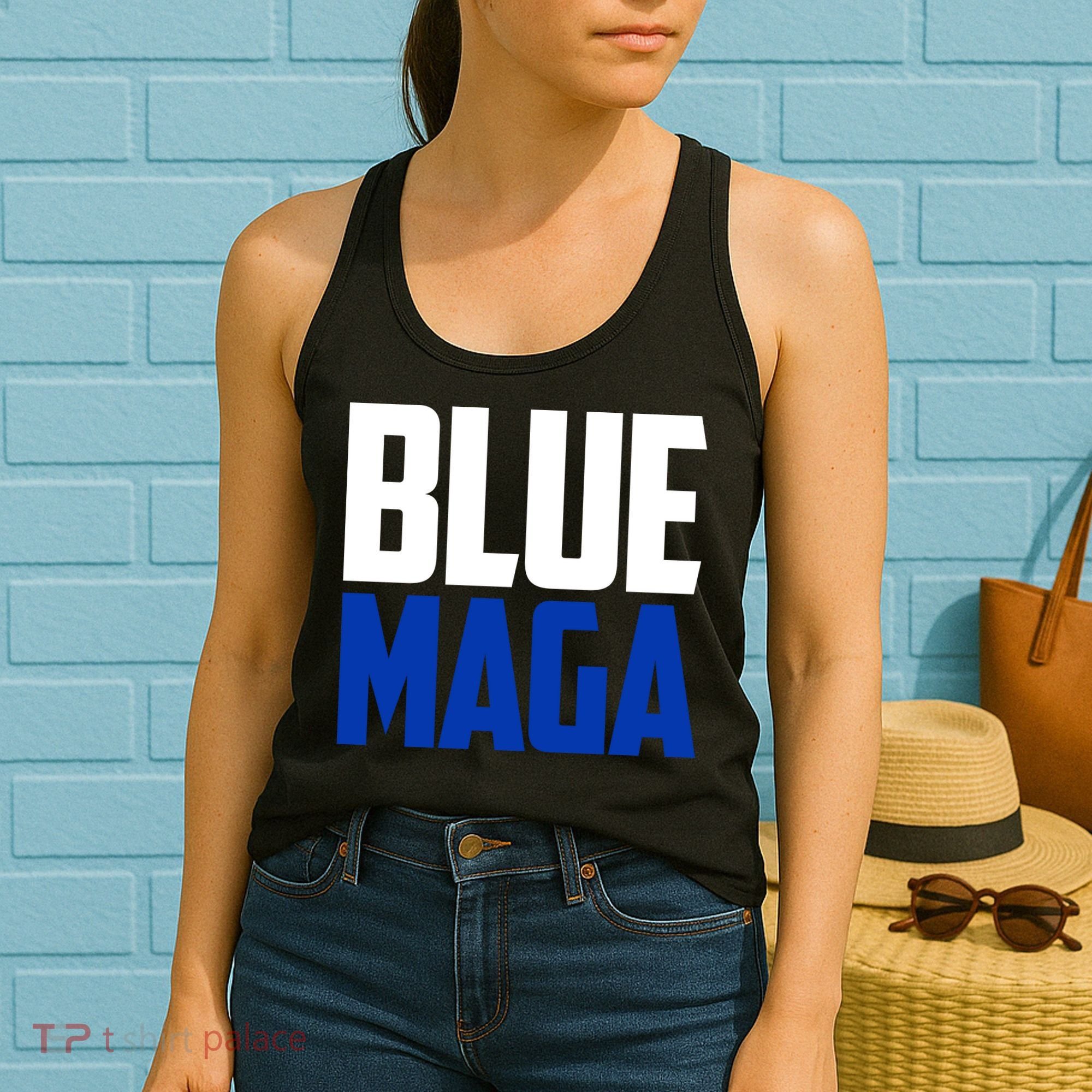 Blue Maga Democrat Make America Great Again Women's Tank Top