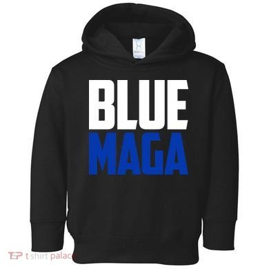 Blue Maga Democrat Make America Great Again Toddler Hoodie