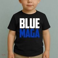 Blue Maga Democrat Make America Great Again Toddler T-Shirt thumb 2