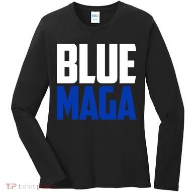 Blue Maga Democrat Make America Great Again Women's Long Sleeve Shirt