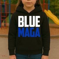 Blue Maga Democrat Make America Great Again Kids Hoodie thumb 3