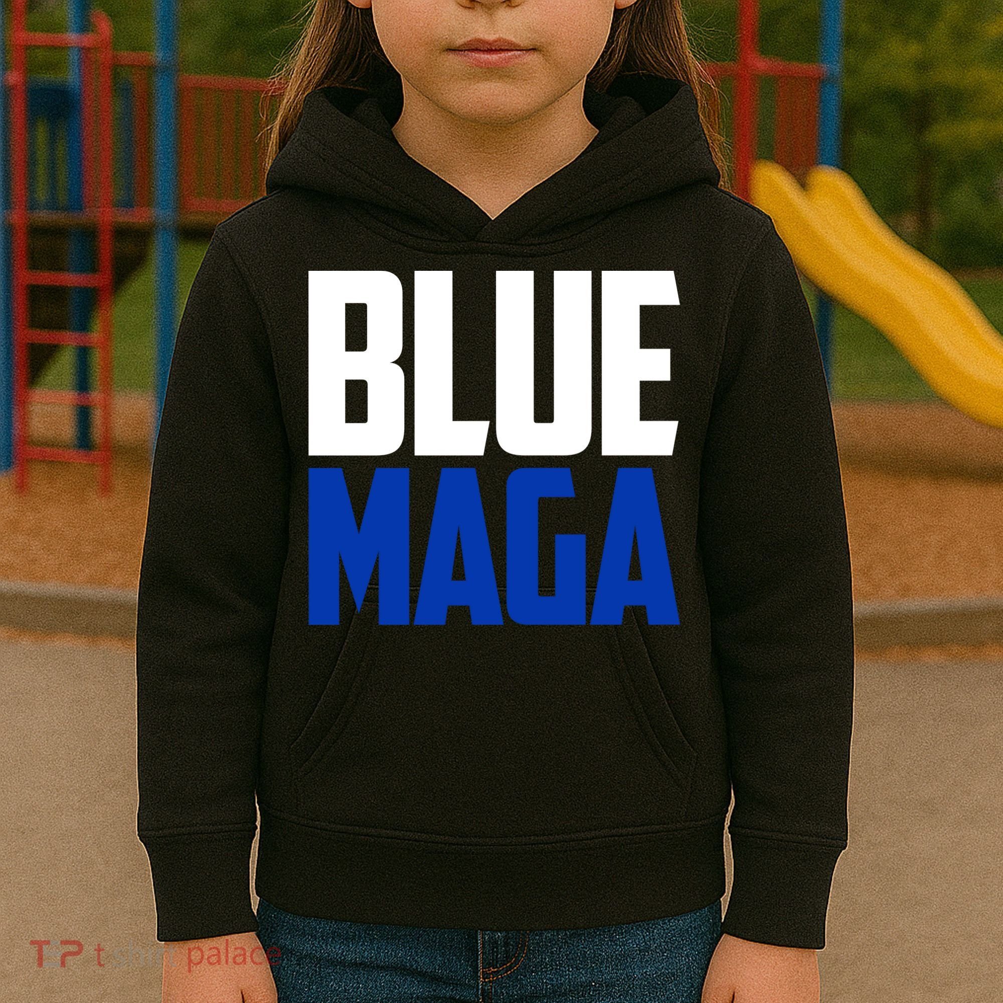 Blue Maga Democrat Make America Great Again Kids Hoodie