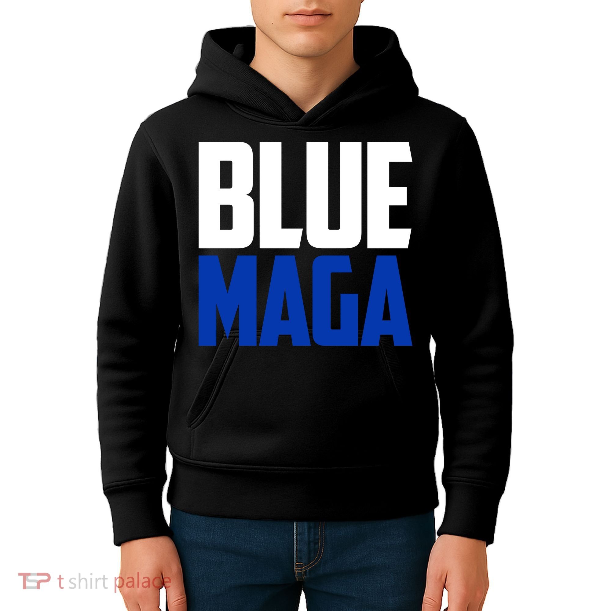 Blue Maga Democrat Make America Great Again Kids Hoodie