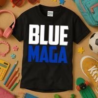 Blue Maga Democrat Make America Great Again Kids T-Shirt thumb 3