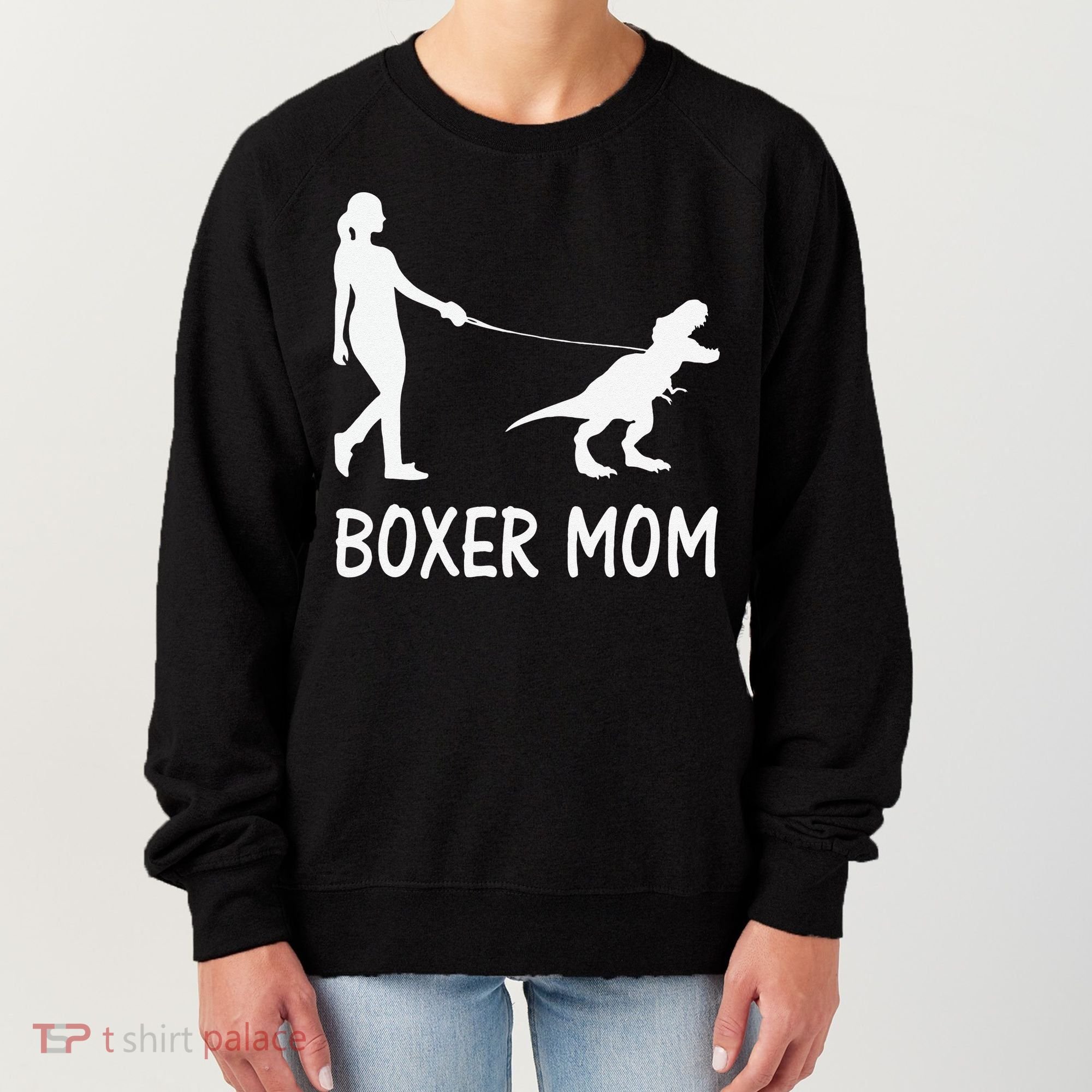 Boxer Mom Dog Boxer Mama Dinosaur Women Mother's Day Women's Sweatshirt