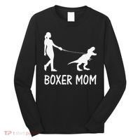 Boxer Mom Dog Boxer Mama Dinosaur Women Mother's Day Long Sleeve Shirt thumb 0
