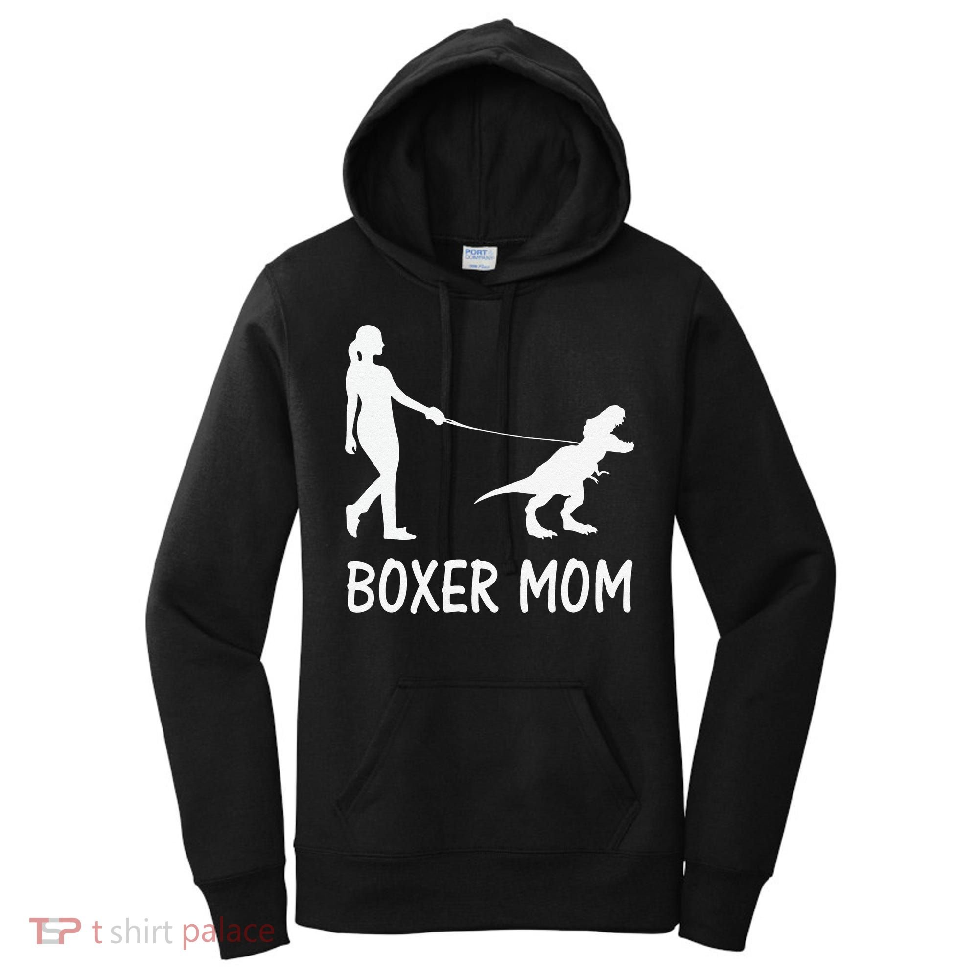 Boxer Mom Dog Boxer Mama Dinosaur Women Mother's Day Women's Hoodie