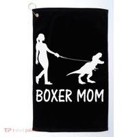 Boxer Mom Dog Boxer Mama Dinosaur Women Mother's Day Golf Towel thumb 0