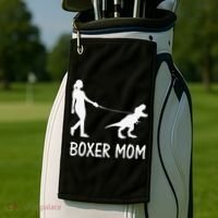 Boxer Mom Dog Boxer Mama Dinosaur Women Mother's Day Golf Towel thumb 2