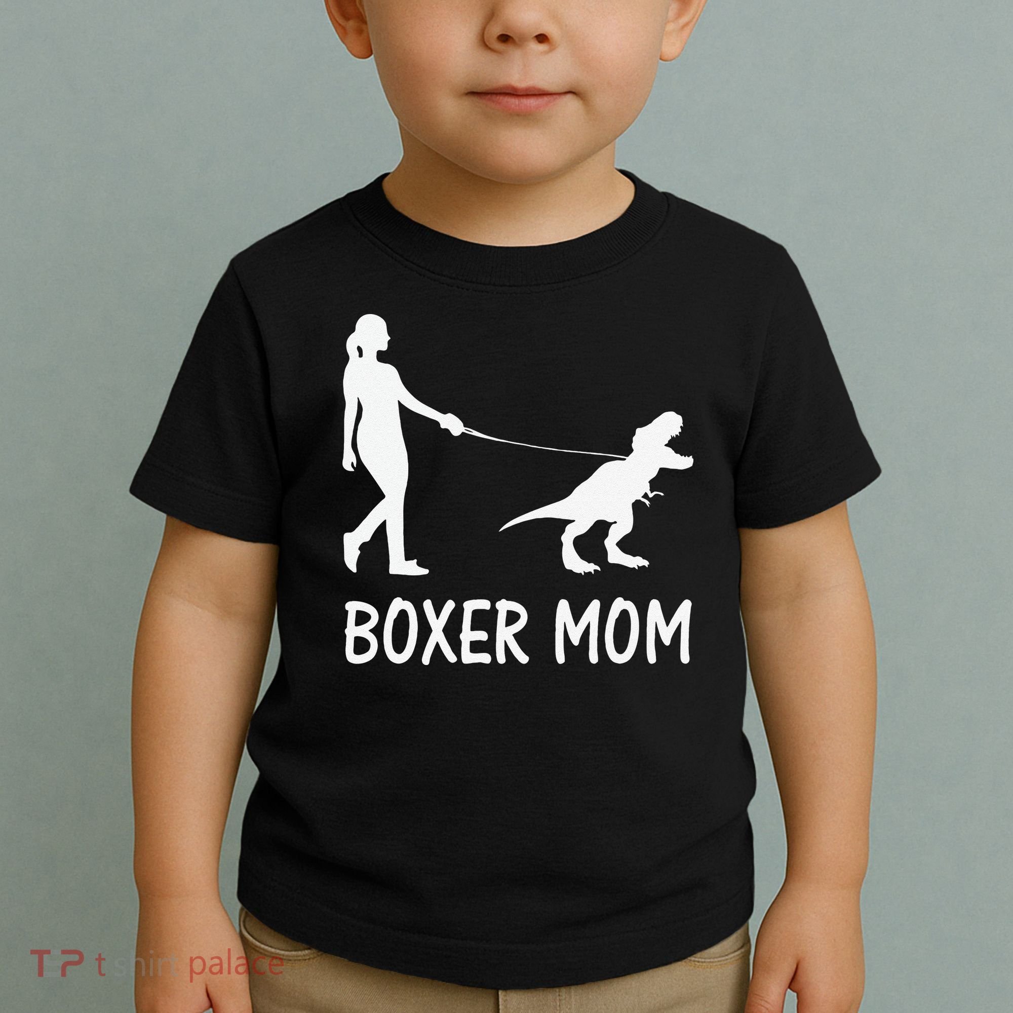Boxer Mom Dog Boxer Mama Dinosaur Women Mother's Day Toddler T-Shirt