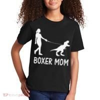 Boxer Mom Dog Boxer Mama Dinosaur Women Mother's Day Kids T-Shirt thumb 2