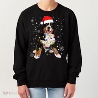 Bernese Mountain Dog Lights Christmas Matching Family Funny Gift Women's Sweatshirt thumb 0