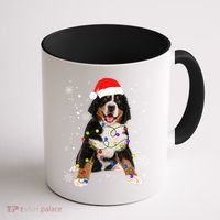 Bernese Mountain Dog Lights Christmas Matching Family Funny Gift Coffee Mug thumb 1