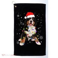 Bernese Mountain Dog Lights Christmas Matching Family Funny Gift Golf Towel thumb 0
