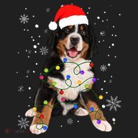 Bernese Mountain Dog Lights Christmas Matching Family Funny Gift Golf Towel thumb 3