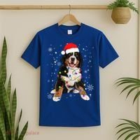 Bernese Mountain Dog Lights Christmas Matching Family Funny Gift T-Shirt thumb 2