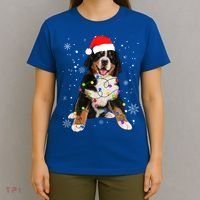 Bernese Mountain Dog Lights Christmas Matching Family Funny Gift T-Shirt thumb 4